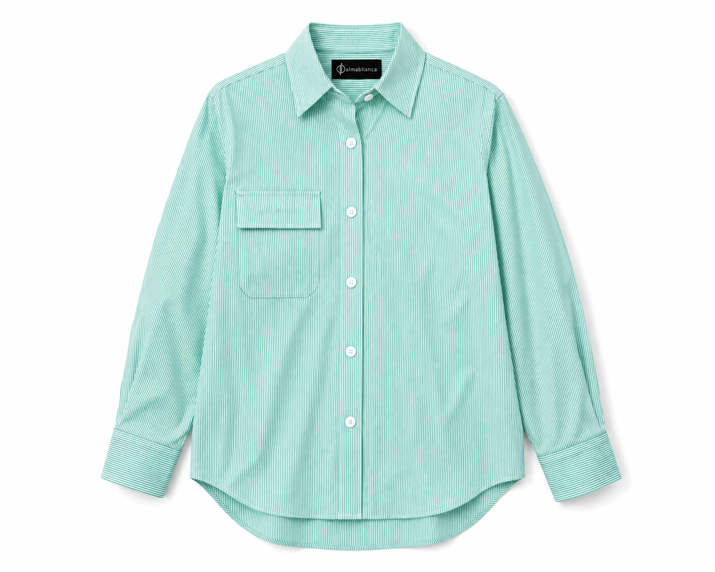 CAMISA A RAYAS VERDE REGULAR FIT