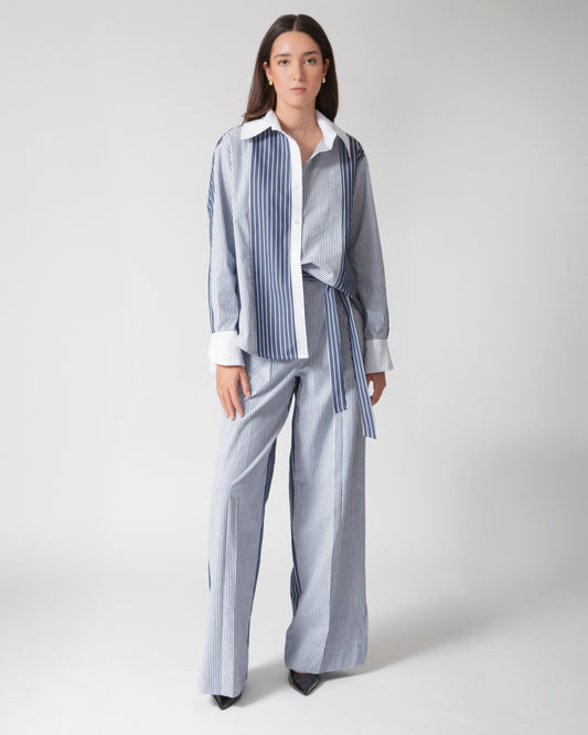 Camisa Emilia · Azul con blanco