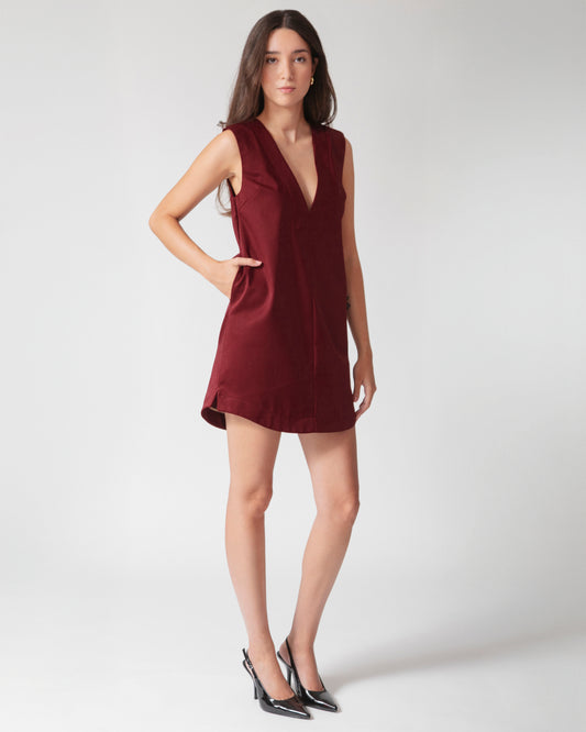 Vestido Micaela · Tinto