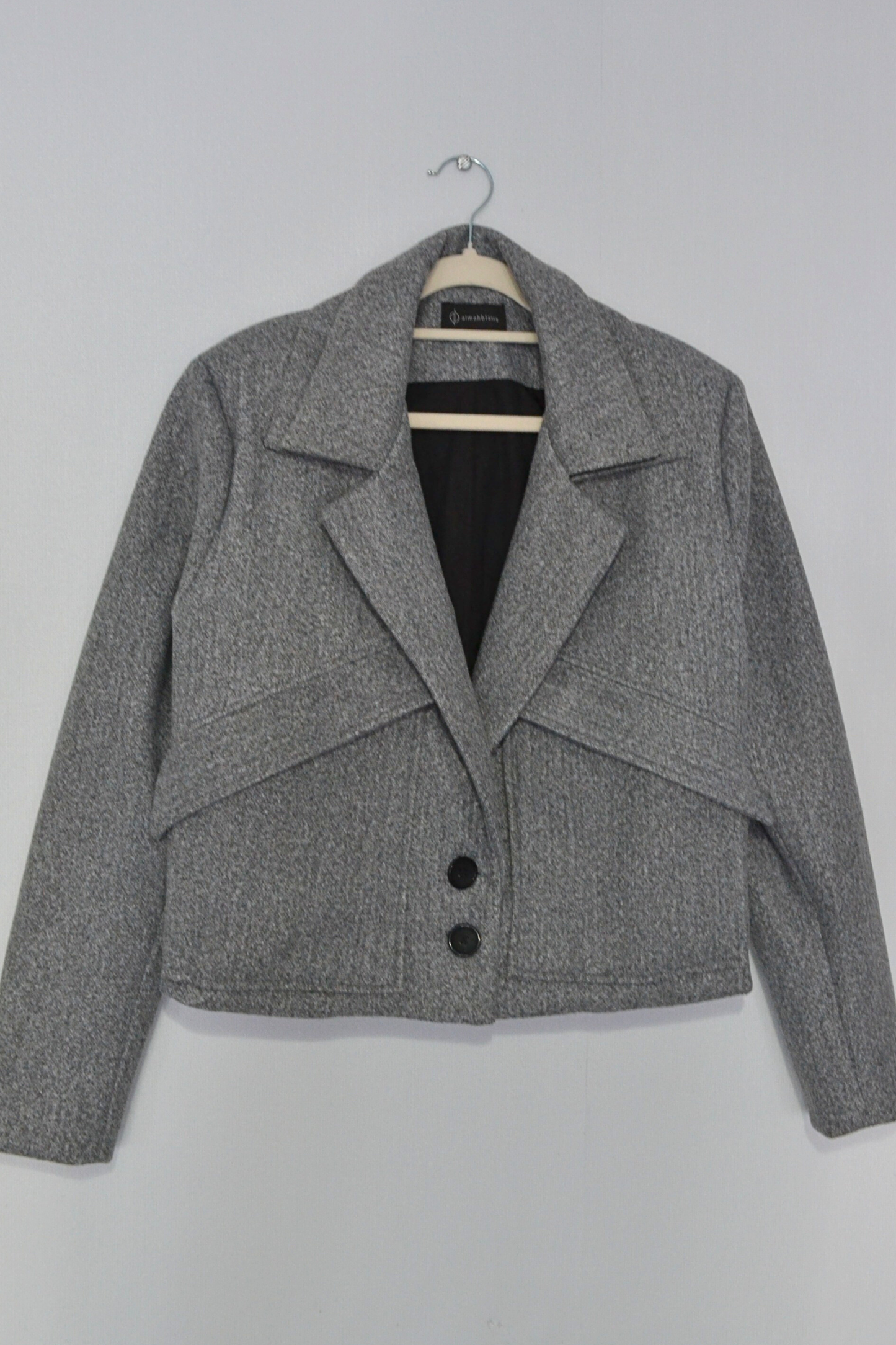 BLAZER BOXY PAÑO GRIS