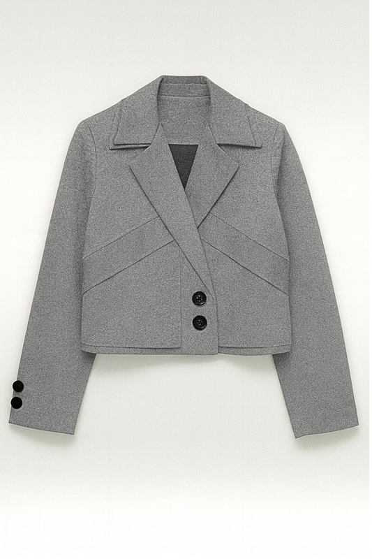 BLAZER BOXY PAÑO GRIS
