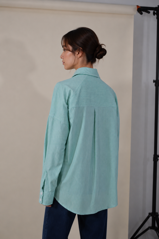 CAMISA A RAYAS VERDE RANGLAN