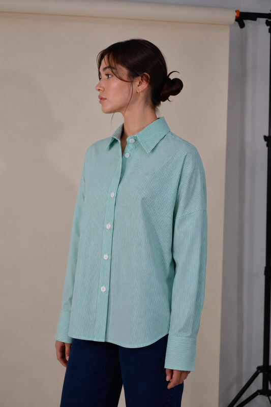 CAMISA A RAYAS VERDE RANGLAN