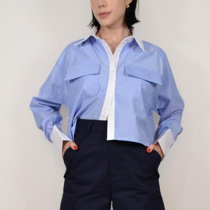 CARGO WIDE LEG AZUL MARINO