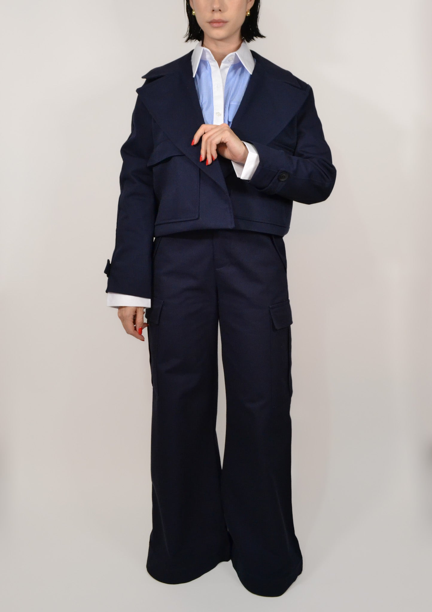 CARGO WIDE LEG AZUL MARINO