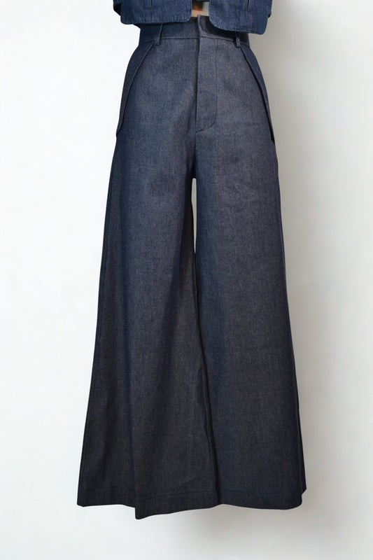 PANTALONES WIDE LEG DENIM