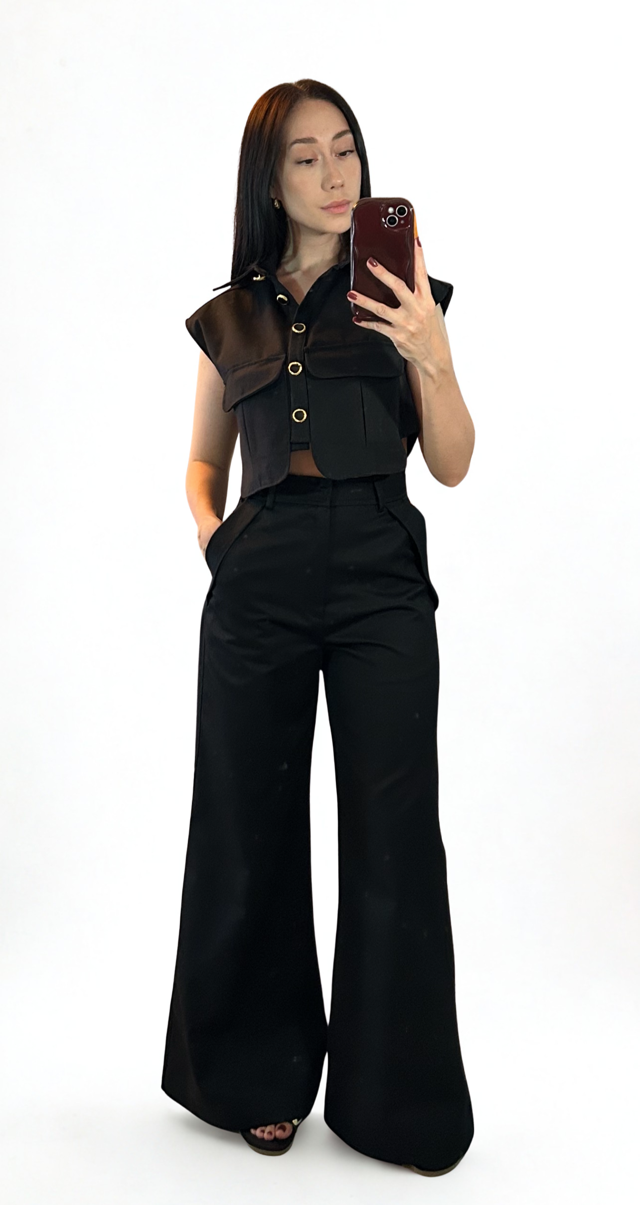 PANTALONES WIDE LEG NEGRO