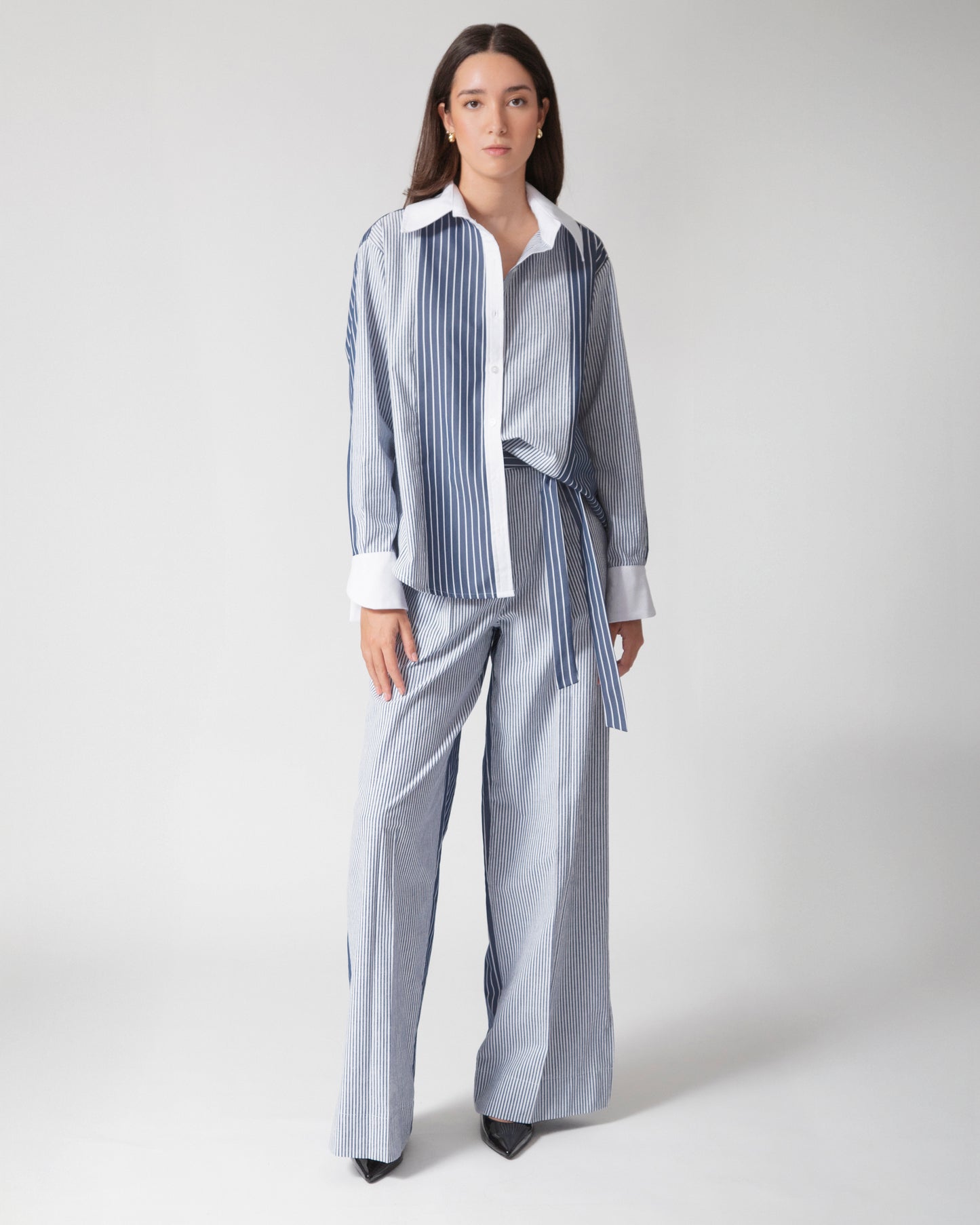 Camisa Emilia · Azul con blanco