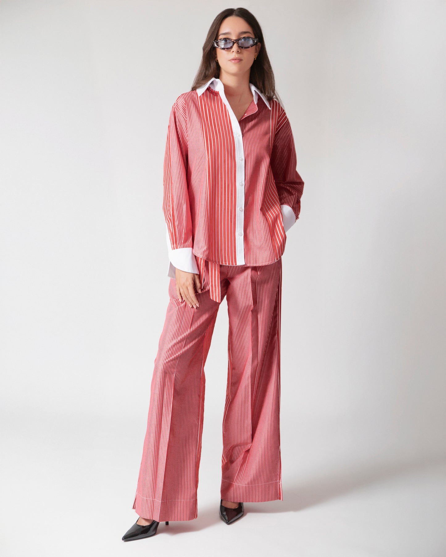 Pantalón Trouser Catalina · Rayas Rojo
