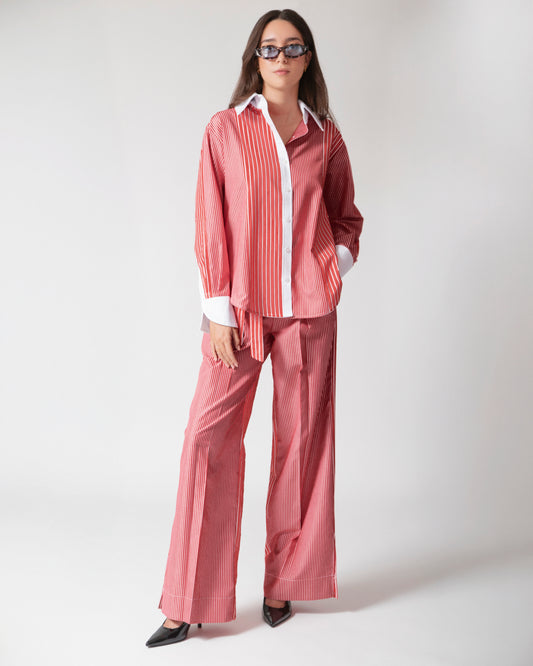 Pantalón Trouser Catalina · Rayas Rojo
