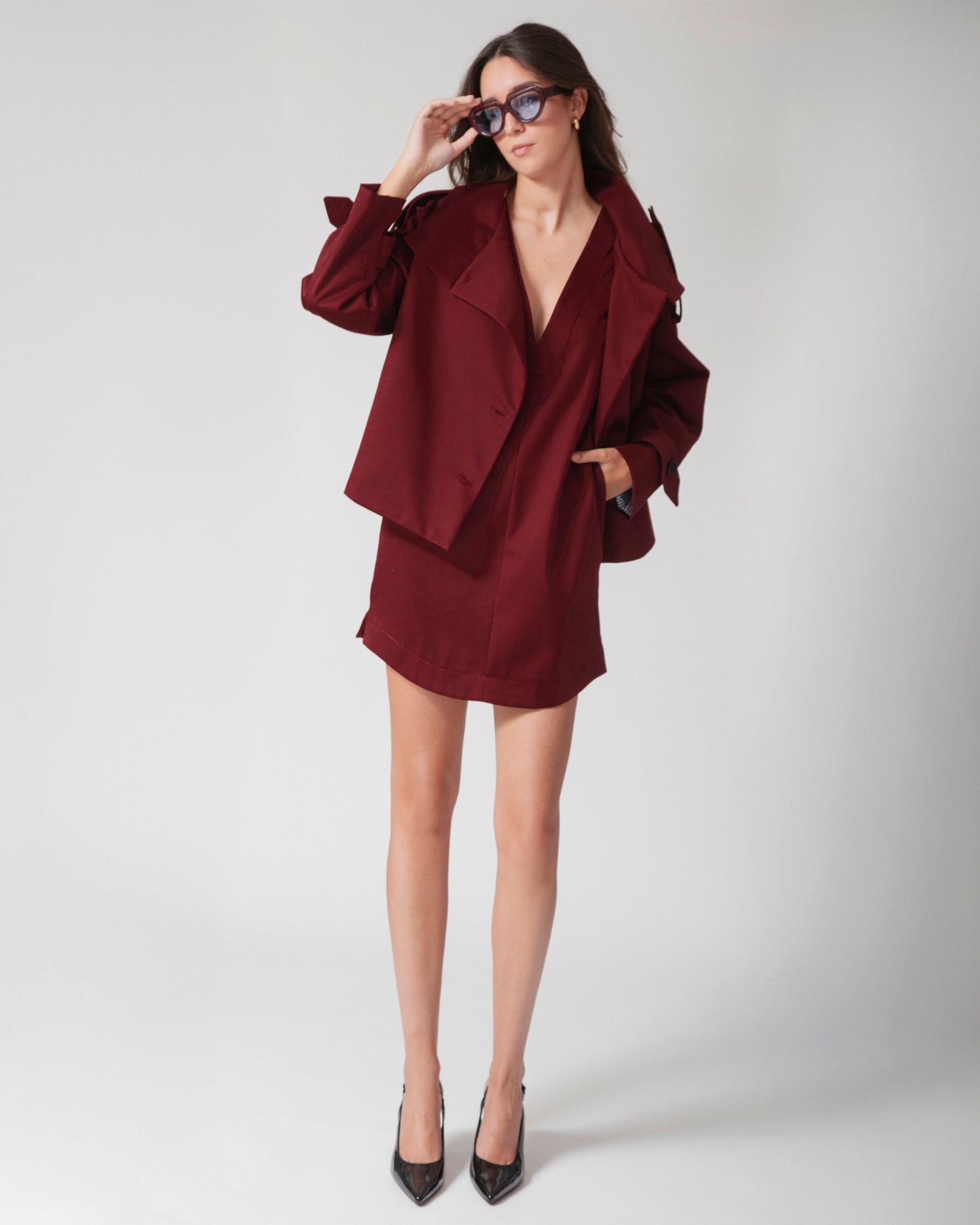Vestido Micaela · Tinto