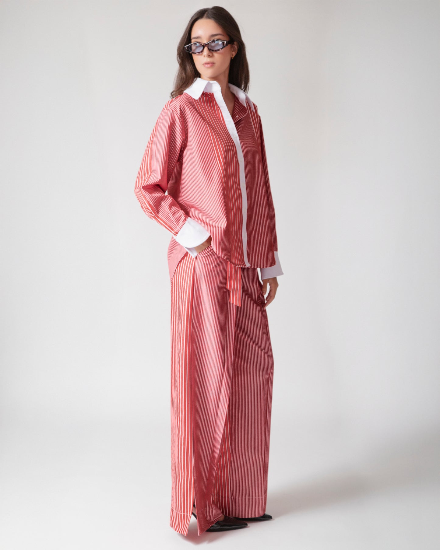 Pantalón Trouser Catalina · Rayas Rojo
