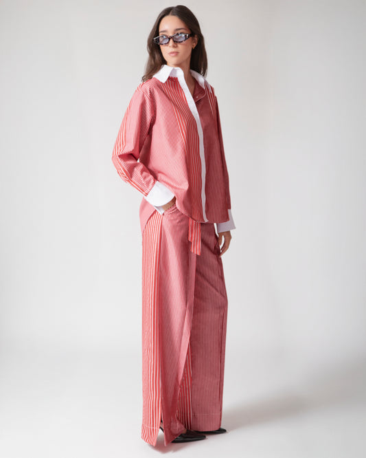 Pantalón Trouser Catalina · Rayas Rojo