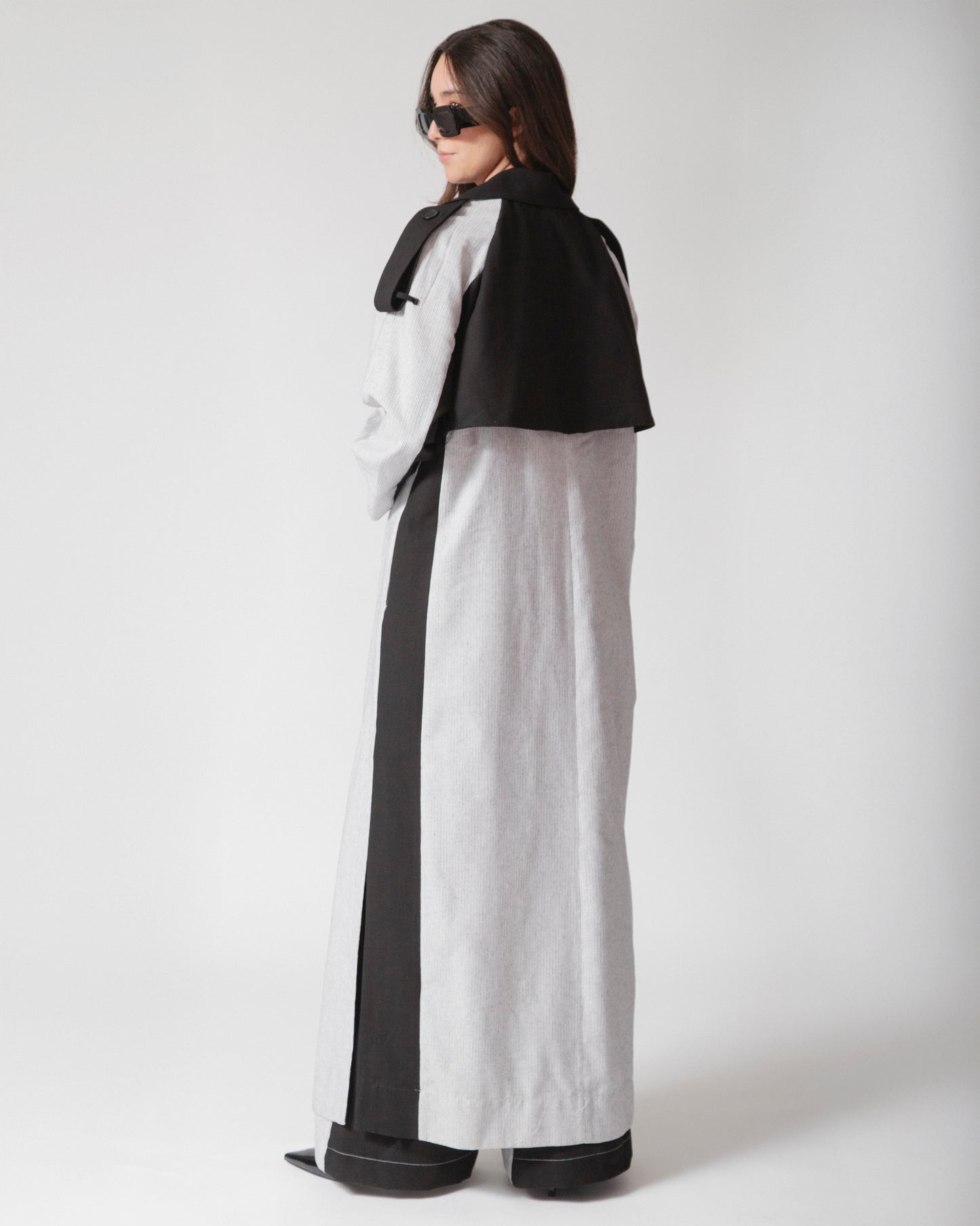 Pantalón Wide Leg Leonora · Negro con Blanco