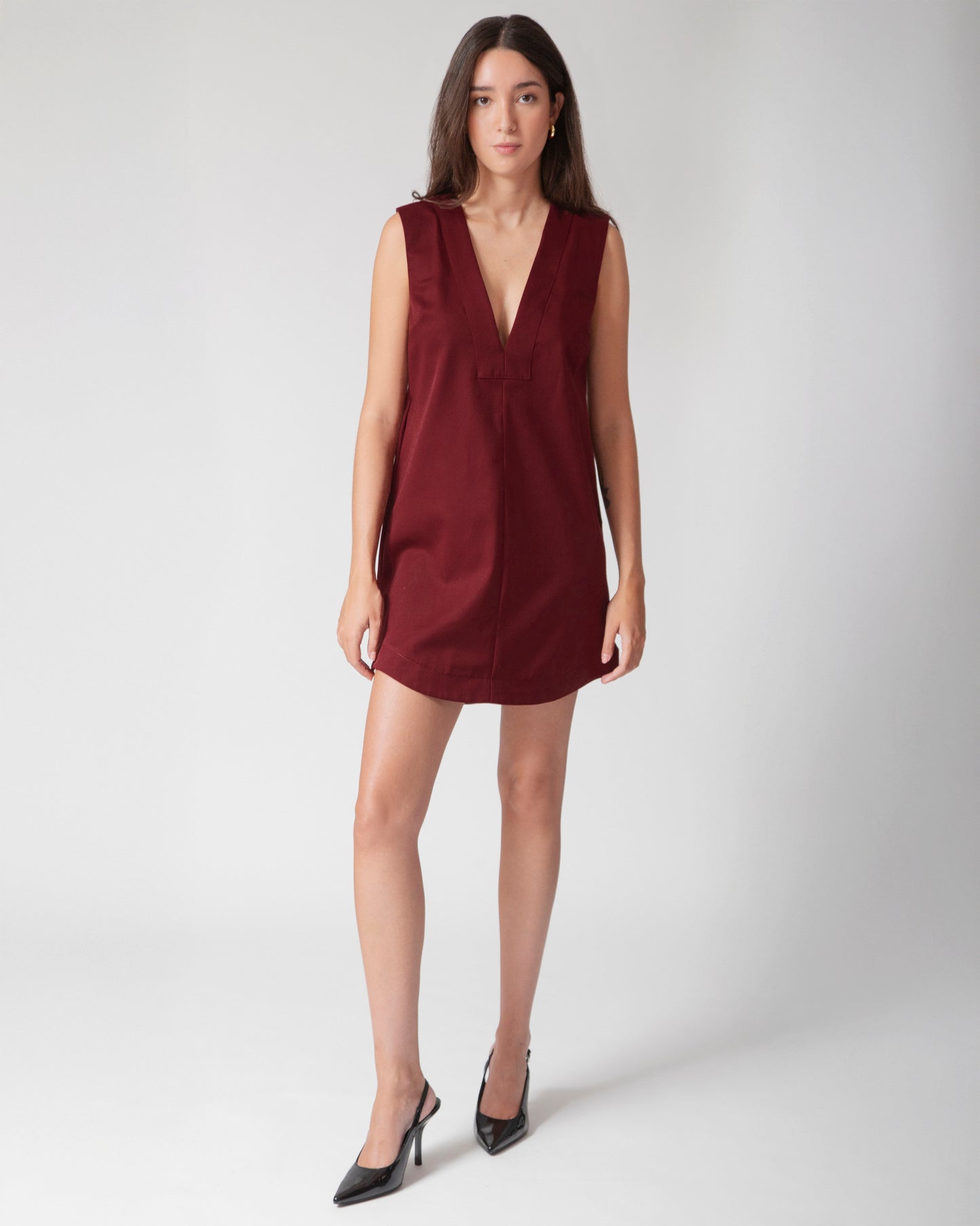 Vestido Micaela · Tinto